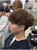 茶髪波巻きスパイラル/メンズパーマメンズカラー