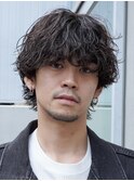 渋谷メンズパーマルーズパーマシャドウパーマッシュウルフゆるめ