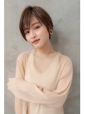 大人かわいい前髪セシルカットココアブラウンフリンジウェーブ