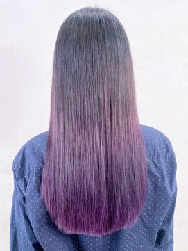 アイティー バイ アルバム 中野店(IT by ALBUM) パープルグラデーション_切りっぱなしボブ_ba360091