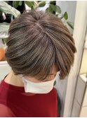シックグレージュで白髪ぼかし／白髪活かし 40代50代60代