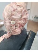 ヘアアレンジ　サイド編みおろしヘア