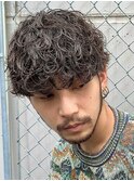 メンズ波巻きスパイラルパーマプードルパーママッシュ韓国ヘア