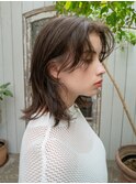 20代.30代.40代ミディアム 外ハネ  透明感カラー 顔周りレイヤー
