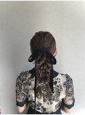 ポニテ　ヘアアレンジ