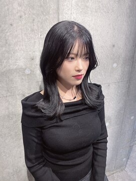 アンサム 下北沢店(UNSOME) レイヤーカット／ブルーブラック／顔周りカット