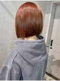【立川cres奈佳子】大人アゴラインボブ×オレンジ