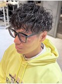30代メンズマッシュ ツイストスパイラル 縦落ちパーマ