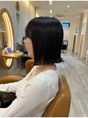 夏の艶感ボブ外ハネ切りっぱなし◎20代30代縮毛矯正