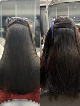 スピード施術でカラーと縮毛矯正同時施術可能