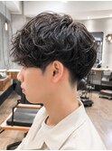 ツイストスパイラルパーマショートレイヤーマッシュツーブロック