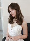 顔周りレイヤーカットべージュカラーくびれレイヤーカット