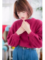 ミック 日暮里店(miq) 大人ガーリーレッドブラウン小顔前下がりミニボブc1