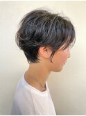 襟足スッキリショートパーマ