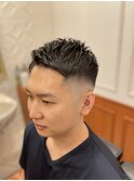 ビジネス×フェードカット アップバングショート