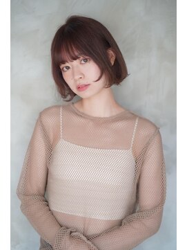 フラッグ ヘアー 天神西通り店(Flag HAIR) ボブ　ピンクベージュ