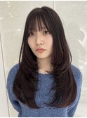 韓国風レイヤーカット髪質改善ダブルカラーミルクティーベージュ