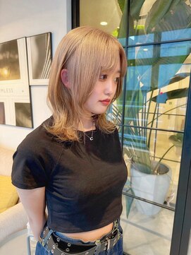 リムレス(LIMLESS) 透明感カラーダブルカラーミディアムレイヤー韓国インナーカラー