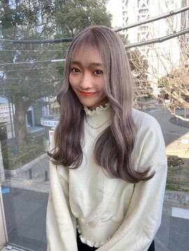 ダブル(W) 韓国ロングレイヤー/ピンクアッシュ