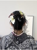 10代20代成人式卒業式タイトスタイルヘアセット
