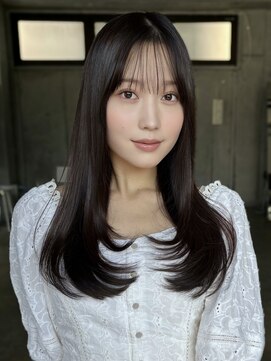 エインアンリー 明治神宮前(AIN.ANLY.) レイヤーミディアムくびれロングラベンダーピンクベージュ