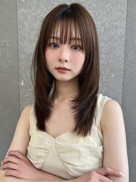 ロンドイディールバンダイ 新潟万代(Lond ideal) レイヤーカット×モカブラウン