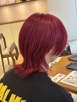 サラビューティーサイト 志免店(SARA Beauty Sight) 【Haru】赤系カラー／ブリーチカラー/ウルフカット