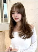 ブリーチなしダブルカラー柔らかいレイヤーカットブラウンカラー