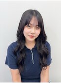 暗髪ロング