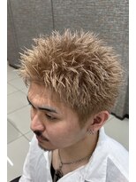 Dominion BarberShop【ドミニオンバーバーショップ】【9月中旬 NEW OPEN(予定)】 刈り上げスパイキーショート×ミルクティーベージュ