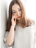 透明オレンジ×まとまりミディアムレイヤー☆銀座