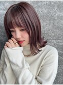 #ピンクベージュ#外ハネ#ツヤツヤカラー#髪質改善トリートメント
