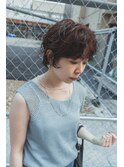 ショートボブスタイルにくるっとパーマ
