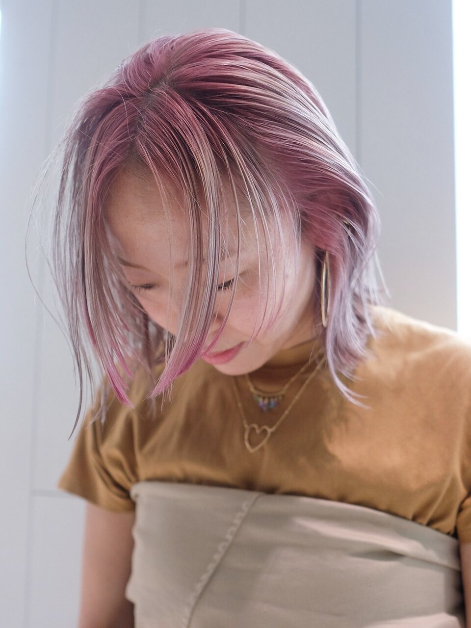 ピンクボブ_マチルダボブピンクベージュ_ba463681：L185787511