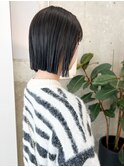 切りっぱなしボブ×グレージュ