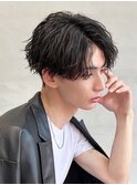 大人ヘアツイストスパイラルパーマかきあげセンターパート渋谷