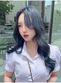 #韓国ヘア#ネイビーカラー#ヨシンモリ#ケアブリーチ