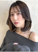 くびれヘア/レイヤー/顔まわり/サイドバング/こなれミディ