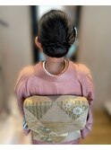 和装　ヘアセット　シニヨン　辻堂
