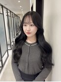 ブルーブラック/くびれ/韓国シースルーバング/2way/ブリーチなし