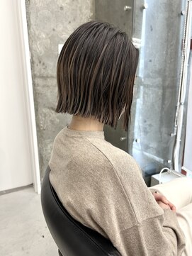 ノード(NODE) 栄ハイライト透明感耳掛けボブスタイル