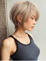 アイドットプラス 表参道(i.+omotesando) 前髪小顔ハイトーンカラー大人ショートボブヘア20代30代40代