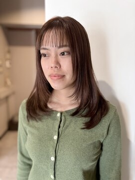 ロングレイヤー×ベージュブラウン