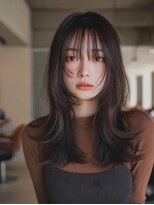 ケシキ 表参道 原宿(kesiki.)&nbsp;ミディアムレイヤー顔周りレイヤーハッシュカット韓国へア