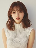 ヘアメイク アージュ 天神西通り店(HAIR MAKE age)&nbsp;ミディアムレイヤー ブラウン 韓国風レイヤーカット 20代