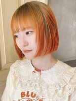 ボコカ(bococa) 【macana指名】ボブデザインカラーオレンジ暖色ブリーチ登戸生田
