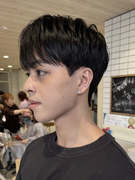 ハイプ メン 藤沢(HYPE MAN) シースルマッシュラウンドマッシュダウンパーマメンズショート