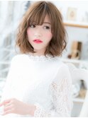 *mod's上尾*斜めバングxくせ毛風カールのエレガンス大人ボブa!