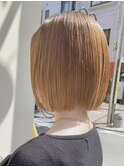 韓国マッシュインナーカラーテラコッタくすみブルーミニウルフ　