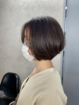 レポゼ 日本橋室町(Repose) イメチェン/ダークブラウン/首長効果◎　絶壁解消ショートボブ